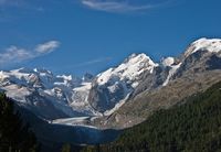 Die Berninagruppe mit dem Morteratschgletscher